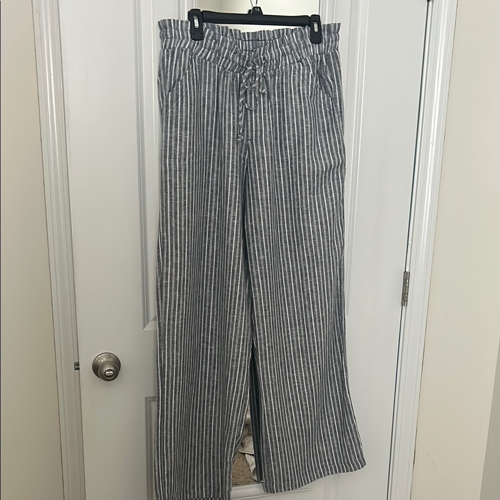Striped Wide-Leg Pants